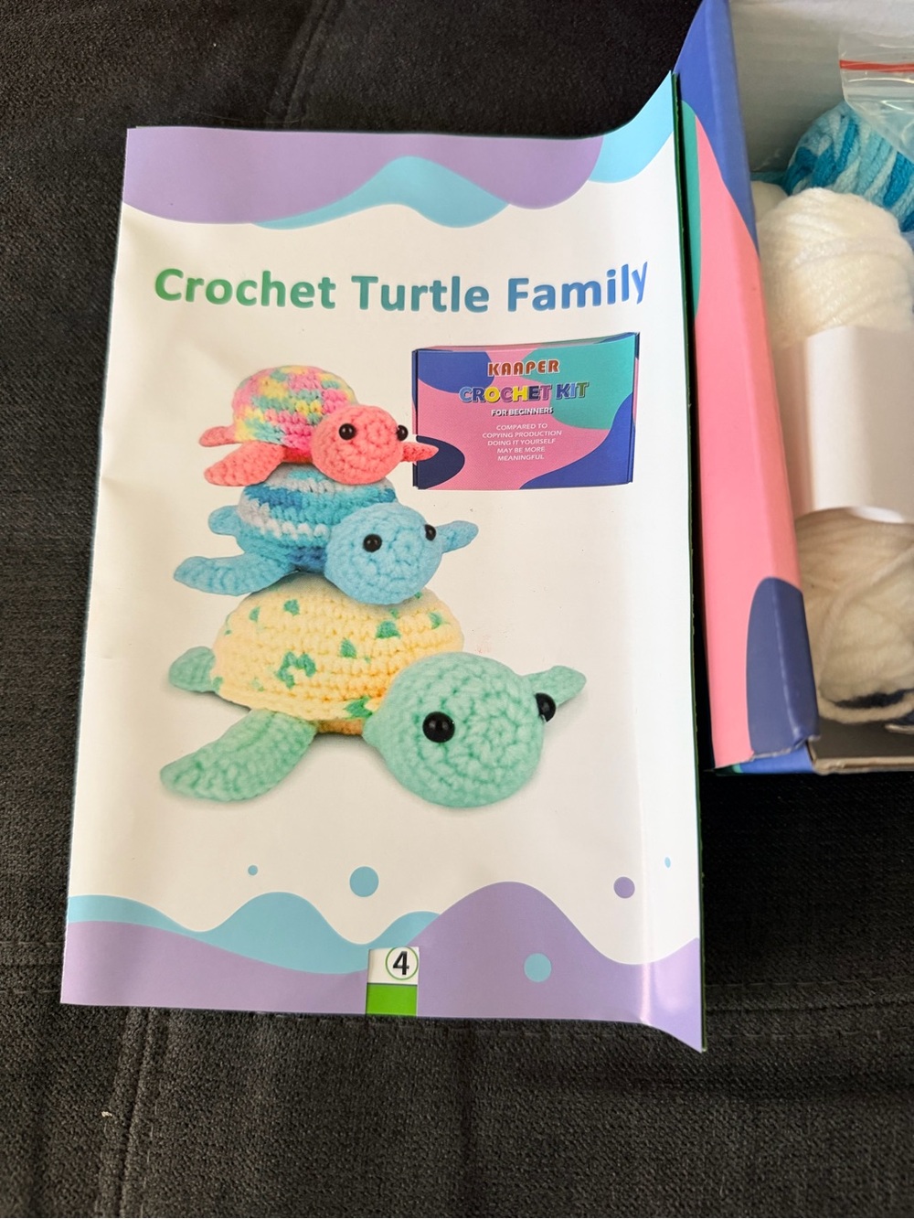 Crochet Turtle Family Kit – Pastel Multicolor - Picture 5 of 5